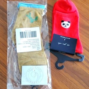 2 pairs Urban Outfitters Thin ankle socks Panda & Cactus 🌵